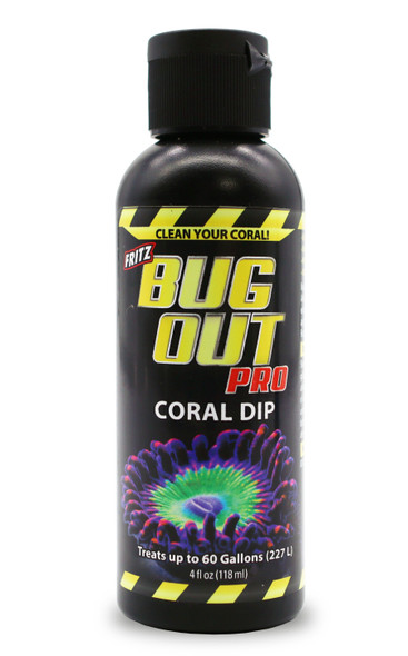 <body><p>Fritz Bug Out is an effective all-natural, iodine-free herbal dip treatment for the removal of unwanted parasites on corals. Aids in the removal of Acropora eating flatworms (AEFW), planaria flat worms, Zoanthid eating nudibranchs, Montipora eating nudibranchs, and some pest crabs. Great when introducing new corals to prevent introduction of parasites, while promoting healthy tissue and colors. Fritz Bug Out is safe for all coral species.</p><ul><li>Eliminates Most Parasites that Target Coral</li> <li>Simple One Dip Application</li> <li>Promotes Healthy Tissue and Colors</li> <li>Iodine-Free Formula</li> <li>Safe for All Types of Coral</li></ul></body>