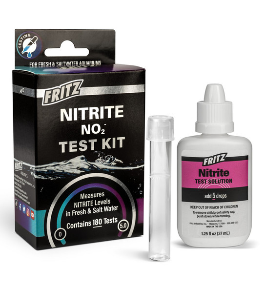 <body><p>FRITZ LIQUID TEST KITS - NITRITE TEST KIT - Nitrite is produced continually during the ammonia cycle by nitrifying bacteria in the biological filter. While not as immediately toxic as ammonia, any accumulation of nitrite should still be addressed as soon as possible. Easy-to-read Instructions. Essential for New Tank Cycling. Works in both Fresh and Saltwater.</p><ul><li>Easy-to-read Instructions</li> <li>Essential for New Tank Cycling</li> <li>Works in both Fresh and Saltwater</li></ul></body>