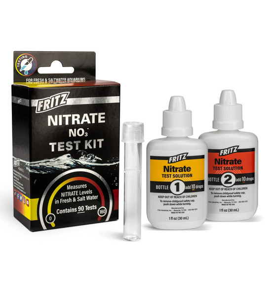 <body><p>FRITZ LIQUID TEST KITS - NITRATE TEST KIT - While not directly a problem for fish at low levels, excess nitrates can cause stress and other water quality issues. Nitrate is continually produced as fish respire and released waste products move through the ammonia cycle, and can accumulate rapidly if not properly maintained. Easy-to-read Instructions. Essential for a Healthy Tank. Accurate in both Fresh and Saltwater.</p><ul><li>Easy-to-read Instructions</li> <li>Essential for a Healthy Tank</li> <li>Accurate in both Fresh and Saltwater</li></ul></body>