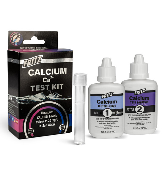 <body><p>FRITZ LIQUID TEST KIT - CALCIUM TEST KIT - In saltwater aquariums, calcium should remain in the proper ionic balance along with alkalinity (KH) and magnesium (Mg2+). Calcium uptake in reef aquariums can change over time and should be regularly tested to ensure proper dosing.</p><ul><li>Accurate in both Fresh and Saltwater</li> <li>Easy-to-read Instructions</li> <li>Essential to Monitoring Proper Ionic Balance</li></ul></body>
