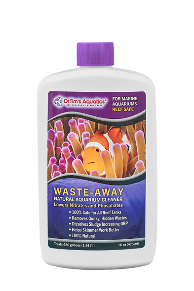 <body><p>Sludge and organic busting beneficial bacteria will naturally dissolve the sludge and dirt that accumulates in an aquarium and prevent the build-up of debris when used on a regular basis. Also removes dissolved organics. Waste-Away is fast acting and specially formulated to remove aquarium gunk, unclog gravel/coral beds, and keep filter pads freely flowing longer. This results in better water flow, more oxygen and a healthier aquarium environment.</p></body>