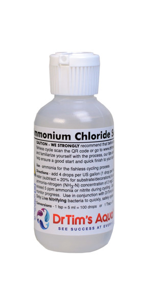 <body><p>This bottle of reagent grade ammonium chloride is for use when fishless cycling. Concentration is 50 mg/L of total ammonia-nitrogen (TAN). Dose 4 drops per gallon of aquarium water.Use with One and Only Nitrifying Bacteria.</p></body>