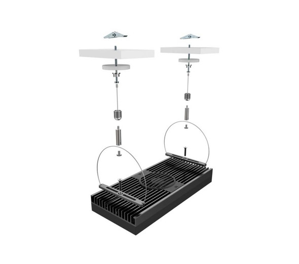 <body><p>Used to hang one Hydra26 or Hydra52, this newly redesigned hanging kit now includes two black anodized brackets for an improved two point hanging system. All hanging kit hardware is included to easily hang one of your AI Hydra lights.</p></body>