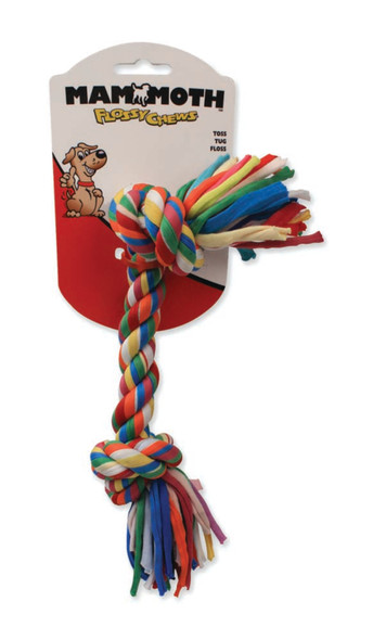 <body><p>Medium 12in Cloth Rope Dog Bone. Mammoth Flossy Chew Cloth Rope Toys are made from premium cloth materials in fun shapes dogs love. The cloth materials floss dogs' teeth as they chew and play. Great for tossing. Perfect for medium sized breeds. Great for strong chewers. Play time is an important part of bonding between dog and owner. This toy is perfect for interactive playing & creating the positive play experience with your dog!</p></body>