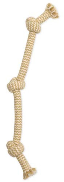 <body><p>Mammoth Flossy Chews EXTRA Peanut Butter scented toys are made from premium quality biodegradable natural cotton yarns that help dogs maintain good dental hygiene while they play. This toy is designed for strong chewers and is perfect for interactive playing, tossing and tugging. Toss. Tug. Floss. Perfect for small breeds.</p><ul><li>Peanut Butter Scented</li> <li>Made from premium quality cotton-poly yarns that help dogs maintain good dental hygiene</li> <li>Designed for strong chewers</li> <li>Perfect for interactive playing, tossing and tugging.</li></ul></body>