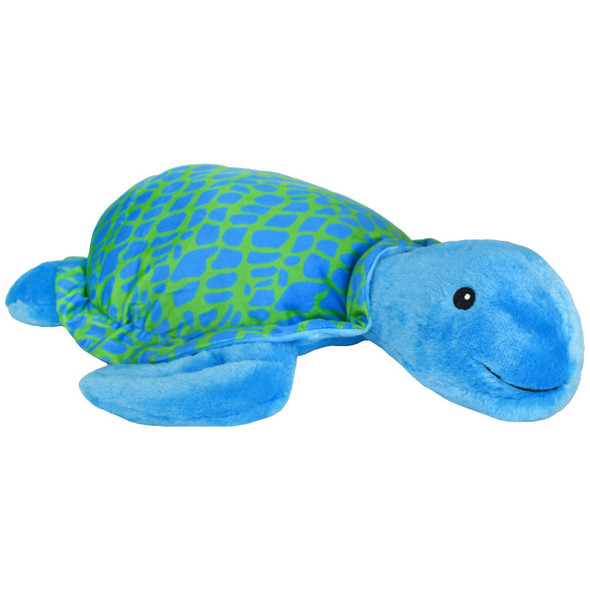 <body><p>The Pet Envy Jumbo Turtle is blue and green. It is 24 inches big, very soft for cuddling, and squeaks making it a perfect play toy as well.</p><ul><li>Very soft for cuddling</li> <li>Squeak</li> <li>Perfect play toy</li></ul></body>
