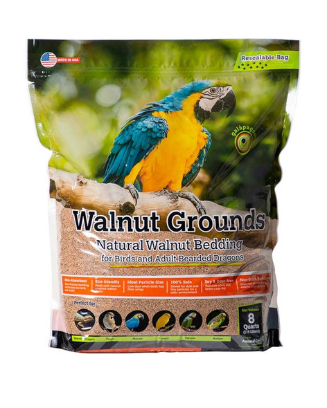 <body><p>Galapagos Walnut Bedding is 100% natural walnut shells that are ideal for birds and large arid reptiles. Crushed walnut substrate helps maintain a dry, odor free environment and is incredibly absorbent. It does not cling or stick to surfaces making clean up simple and fast. When using with birds, be sure to seperate the birds from the substrate to avoid accidental ingestion.</p><ul><li>100% natural walnut shells</li> <li>Creates odor free environment</li> <li>Can be used for birds as well</li></ul></body>