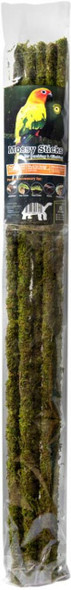 <body><p>Galapagos Mossy Sticks are made with real preserved moss and a solid wood core. They are bendable to accommodate various terrarium sizes yet firm enough to support Chameleons, Geckos, Tree Frogs, and Climbing Reptiles. They are perfect for hanging out! Use them in bird cages as perches for all birds. Each package comes with 6 stakes, so have fun and be creative!</p></body>