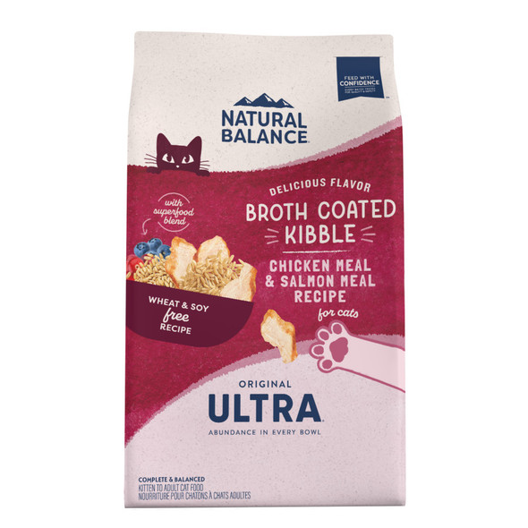 <body><p>Kibble coated in dry vegetable brothâ€‹. â€‹With real chicken for essential nutrients to help support healthy organs and musclesâ€‹. Superfood Blend and guaranteed levels of antioxidant vitamins and minerals to help maintain a healthy immune systemâ€‹. With taurine to help support heart healthâ€‹. Wheat & soy FREE recipeâ€‹. â€‹Complete & balanced for kittens to adult cats.â€‹</p><ul><li>Kibble coated in dry vegetable brothâ€‹.</li> <li>With real chicken for essential nutrients to help support healthy organs and musclesâ€‹</li> <li>Superfood Blend and guaranteed levels of antioxidant vitamins and minerals to help maintain a healthy immune systemâ€‹</li> <li>With taurine to help support heart healthâ€‹</li> <li>Wheat & soy FREE recipeâ€‹</li> <li>â€‹Complete & balanced for kittens to adult cats</li></ul></body>