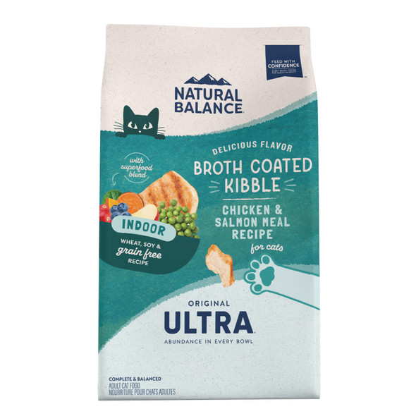 <body><p>Kibble coated in dry vegetable brothâ€‹. â€‹Real chicken is the first ingredient for essential nutrients to help support healthy organs and musclesâ€‹. Superfood Blend and guaranteed levels of antioxidant vitamins and minerals to help maintain a healthy immune systemâ€‹. Helps maintain a healthy weight and includes balanced fiber to support healthy digestion. With taurine to help support heart healthâ€‹. Wheat, soy & grain FREE recipeâ€‹. â€‹Complete & balanced for adult catsâ€‹</p><ul><li>Kibble coated in dry vegetable brothâ€‹</li> <li>Real chicken is the first ingredient for essential nutrients to help support healthy organs and musclesâ€‹</li> <li>Superfood Blend and guaranteed levels of antioxidant vitamins and minerals to help maintain a healthy immune systemâ€‹</li> <li>Helps maintain a healthy weight and includes balanced fiber to support healthy digestion</li> <li>With taurine to help support heart healthâ€‹</li> <li>Wheat, soy & grain FREE recipeâ€‹</li> <li>â€‹Complete & balanced for adult catsâ€‹</li></ul></body>