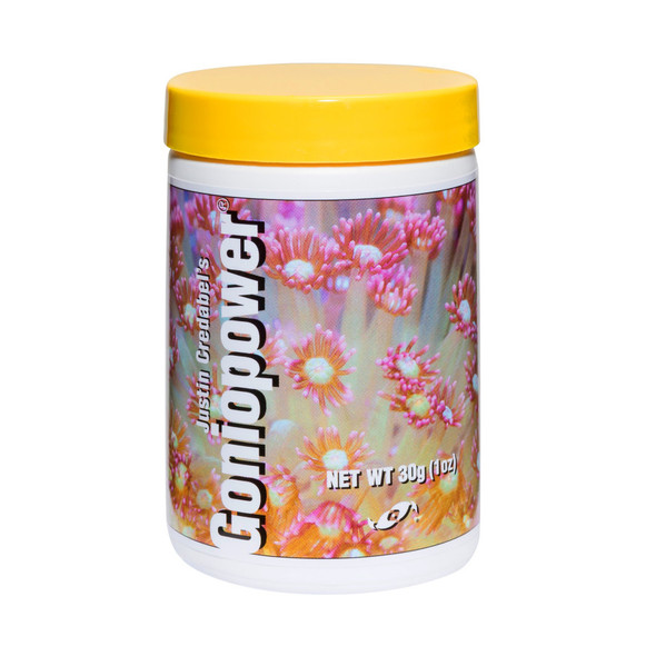 <body><p>Goniopower is a blend of dried Zooplankton developed by Justin Credabel for feeding Goniopora, Alveopora, and other corals. Its components are in a size range that makes it an ideal food for marine invertebrates such as soft and stony corals, seafans, anemones, zoanthids, clams, scallops, featherduster worms, and other filter feeders.. Rich in vitamins, trace elements, amino acids, and lipids. NET WT. 30g (1 oz).</p></body>