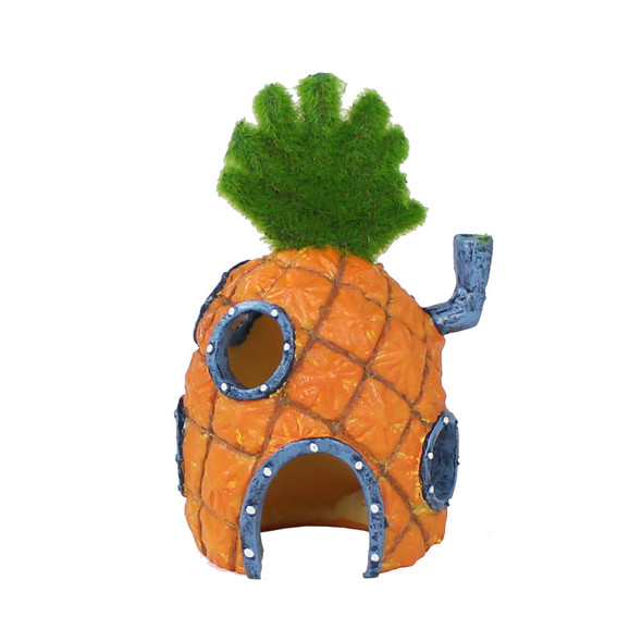 <body><p>This medium sized, officially licensed aquarium ornament from PENN-PLAX makes for a great addition to all home aquariums, and is great for anyone who loves the hit Nickelodeon show, SpongeBob SquarePants! Weâ€™ve combined our extremely popular SpongeBob aquarium decoration line with our innovative Aqua-Floras! The Glosso plant seeds are embedded at the top of SpongeBobâ€™s Pineapple House.</p><ul><li>Officially licensed</li> <li>Great addition to all home aquariums</li> <li>SpongeBob SquarePants</li> <li>Innovative Aqua-Floras</li> <li>Glosso plant seeds are embedded throughout the base</li></ul></body>