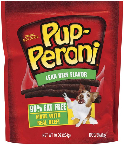 <body><p>With every tilt of the head and every tail wag, our pups know how to speak to us. And with a hearty real meat taste and mouthwatering aroma, only Pup-Peroni dog snacks let your best friend know that you're listening. For all the beefy flavor and aroma that'll make your doggy drool, but without the fat, only Pup-Peroni Original Lean Beef Dog Treats will do. You can't fool your dog when it comes to meat, and he or she surely won't mistake the smoky natural scent of beef in these tasty chewy dog treats. Open the package to unleash the delicious real beef smell and get your dog's tail wagging for more. Slow-cooked to perfection, the appetizing flavor of real beef simmered in its own juices is locked into each chewy dog treat for a delectable meaty flavor in every bite. What your dog won't know is that these beef flavored dog treats are 90% fat free, so they're the perfect guilt-free reward for your loyal pal when you're traveling, out for a hike, or finishing up a fun fetch session. These Pup-Peroni dog snacks also make ideal dog training treats when broken into smaller pieces.</p><ul><li>Delicious, dog snacks that are 90% fat-free</li> <li>A mouthwatering aroma that dogs just can't resist</li> <li>Tender, tasty treats without the guilt</li></ul></body>