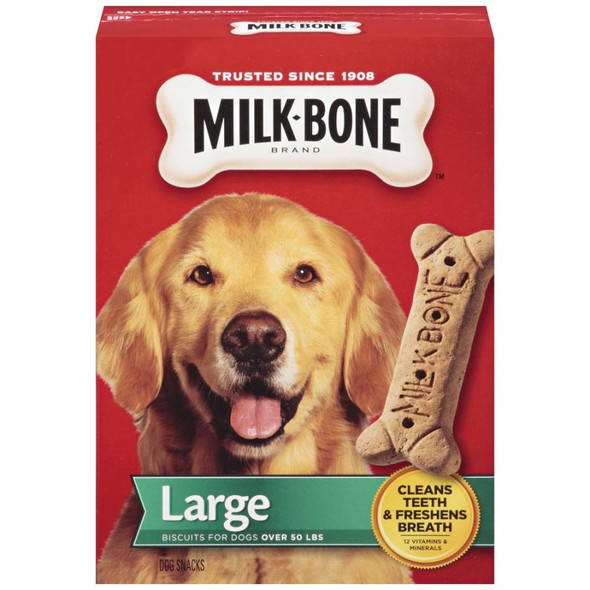 <body><p>Prepared with care by the makers of Milk-BoneÂ® dog snacks, these tasty treats will give your dog the simple, genuine joy that your dog gives you every day</p><ul><li>Cleans Teeth and Freshens Breath - Crunchy texture helps remove plaque and tartar buildup</li> <li>12 Vitamins and Minerals - Fortified to help keep dogs at their best</li> <li>Wholesome and Tasty - Delicious treats that you can feel good about giving</li></ul></body>