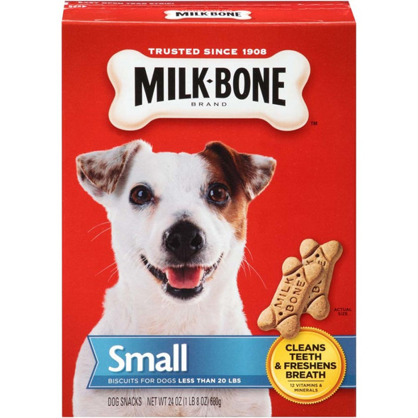 <body><p>Prepared with care by the makers of Milk-BoneÂ® dog snacks, these tasty treats will give your dog the simple, genuine joy that your dog gives you every day</p><ul><li>Cleans Teeth and Freshens Breath - Crunchy texture helps remove plaque and tartar buildup</li> <li>12 Vitamins and Minerals - Fortified to help keep dogs at their best</li> <li>Wholesome and Tasty - Delicious treats that you can feel good about giving</li></ul></body>