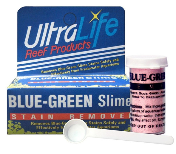 <body><p>Blue-green algae takes away from the beauty of any freshwater tank and can be difficult to remove. This blue-green algae remover gets rid of this algae quickly and is safe for use with freshwater fish and plants. No home aquarium should be without it. Thoroughly mix 2 level spoonfuls (included) for each 15 gallons with a small amount of water from the aquarium to be treated. Pour dissolved solution into the aquarium. Repeat after 48 hours if necessary. Wait at least one week before additional treatments. Note: May effect pH , ammonia and oxygen levels.</p></body>