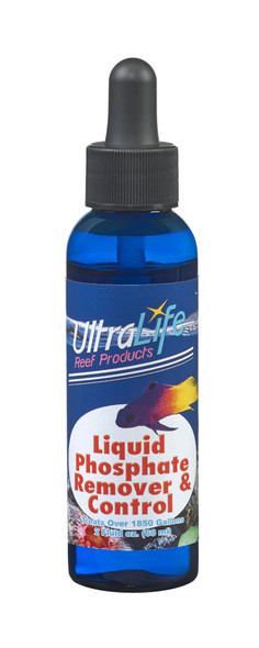 <body><p>Designed to manage phosphate content in an aquarium efficiently, Ultralife Liquid Phosphate Remover & Control is the ultimate solution to any phosphate problems. The carefully created formula is safe for all marine and freshwater tanks, ensuring that the aquarium environment stays phosphate free and more reliable for your aquatic wildlife. Ultralife Liquid Phosphate Remover & Control has been developed for ease of use, just .25ml of the product per 8 gallons of water is required to eliminate 1 part per million of PO4.To avoid cloudiness in the water, just add to a mechanical filter intake or skimmer for effective treatment. It is important not to overdose the aquarium, as removal of more than 1 part per million in 24 hours is not recommended. The recommended dose is suitable for all marine and freshwater aquariums. Treats over 1850 gallons.</p></body>