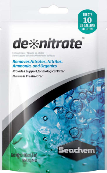 <body><p>de'nitrate is an economical, natural, porous material with a pore distribution and geometry that promotes both aerobic nitrification within the first few millimeters of depth and anaerobic denitrification at the core. The material has a high surface area and supports a high density of bacteria. Although de'nitrate has capacity to trap nitrate, this, as with other nitrate retaining materials, such as certain zeolites and synthetic resins, is quite limited and the primary mechanism of nitrate removal is anaerobic.</p></body>