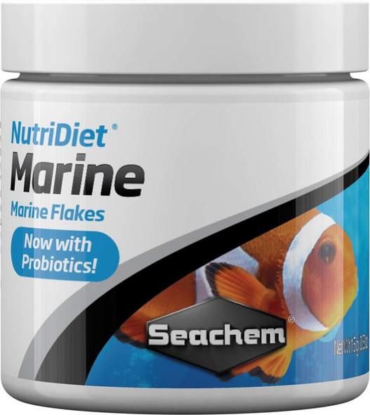 <body><p>NutriDietÂ® Marine Flakes is a premium and nutritionally balanced diet formulated to meet the requirements of all marine fish. It contains only the highest quality ingredients including fish, shrimp, and squid without low nutritional value fillers. As with all of the Seachem NutriDiets, Marine Flakes have Chlorella Algae as an exceptional source of a broad range of vitamins, amino acids as well as all other nutrients required for animal life. Chlorella Algae is considered a potential super food that far surpasses the nutrients delivered by Spirulina Algae common to other diets. It is enhanced with Entice to attract finicky eaters and enhance palatability. Additionally, Marine Flakes contain GarlicGuard as an appetite stimulant.</p></body>