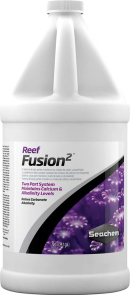 <body><p>Reef Fusion 1 and Reef Fusion 2 are the foundation of a system formulated to provide the essentials for the reef aquarium. Reef Fusion 1 provides calcium, while Reef Fusion 2 provides alkalinity. When used together, the Reef Fusion system will maintain calcium and alkalinity levels. Reef Fusion 1 provides not only 100,000 mg/L of ionic calcium, but also includes biologically appropriate levels of magnesium, strontium, boron, iron, manganese, and molybdenum. Reef Fusion 2 contains a mixture of carbonates and bicarbonates at an alkalinity of 4400 meq/L. It is designed to restore and maintain alkalinity in the reef aquarium and provide calcareous species with the essential carbonate needed for growth. When used as directed, Reef Fusion 1 and Reef Fusion 2 will maintain the critical levels of calcium and alkalinity necessary for healthy coral growth, while providing biologically appropriate levels of other elements and trace minerals.</p></body>