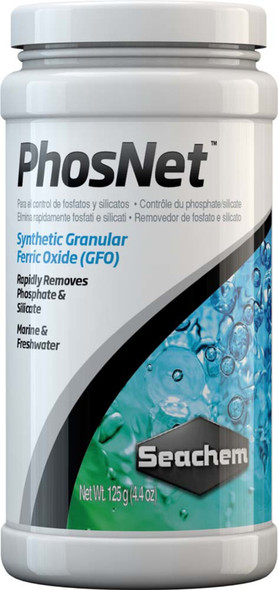 <body><p>Rapidly removes phosphate and silicate. PhosNet is a granular ferric oxide (GFO) with high porosity, high surface area and high binding capacity. It will rapidly remove phosphates and silicates from both freshwater and saltwater and will not release them back into your aquarium. It exhibits stronger binding capacity than most competing products and consequently can reduce phosphates and silicates to very low levels.</p></body>