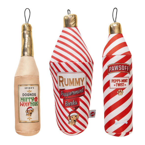 <body><p>Holiday Fun Drinks are the perfect addition to your holidays. Durable fabric with digital printing design. Crinkle paper inside gives it the crunch effect dogs love. Jumbo size squeaker for even more fun!</p><ul><li>Durable fabric with digital printing design</li> <li>Crinkle paper inside gives it the crunch effect dogs love</li> <li>Jumbo size squeaker for even more fun!</li></ul></body>