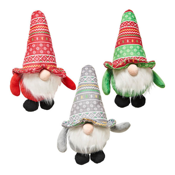 <body><p>Plump and plush holiday gnomes with squeaker from Spot. Featuring Holiday themed hats and white beards. 3 assorted characters.</p><ul><li>Plump and plush holiday gnomes with squeaker</li> <li>Featuring Holiday themed hats and white beards</li> <li>3 assorted characters</li></ul></body>