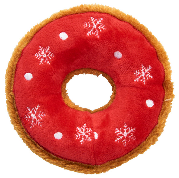 <body><p>Our popular Tasty donuts in holiday colors. Includes a full body squeaker that squeaks even if punctured. Easy to pick up and perfect for a game of fetch.</p><ul><li>3 assorted styles</li></ul></body>