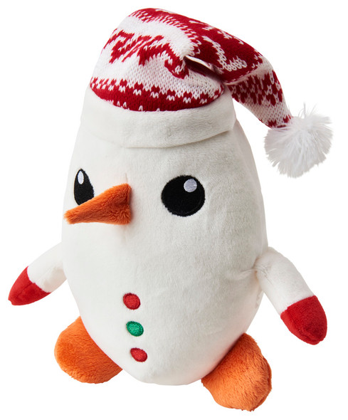 <body><p>Plump and plush holiday toy with a squeaker in the belly. Santa hats with a snowflake pattern and floppy pom pom add to the festive flair.</p><ul><li>3 assorted characters</li></ul></body>