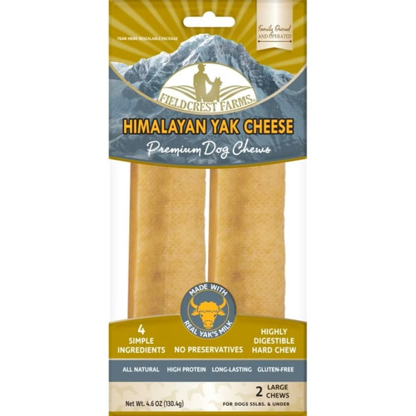 <body><p>Himalayan Yak Cheese Chews are an ancient recipe developed by yak herdsmen from Nepal as a portable high protein snack. These dense, tasty treats are now made just for your furry companion as a lang-lasting chew to be enjoyed for hours. The hard texture helps to support clean teeth, healthy gums and strang jaw muscles during chewtime while all-natural, limited ingredients make yak cheese chews easy to digest. All natural. No additives or preservatives. Hard texture helps support clean teeth, healthy gums, and strong jaw muscles. No chemicals. Made with 4 simple ingredients. Odorless and mess free. Dense and long lasting. 2 large chews in a resealable pouch.</p><ul><li>All natural</li> <li>No additives or preservatives</li> <li>Hard texture helps support clean teeth, healthy gums, and strong jaw muscles</li> <li>No chemicals</li> <li>Made with 4 simple ingredients</li> <li>Odorless and mess free</li> <li>Dense and long lasting</li> <li>High in Protein</li> <li>Contains 2 large chews in a resealable pouch</li></ul></body>