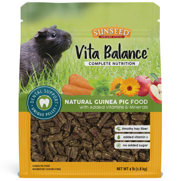 <body><p>Vita Balance represents the next step in adult rabbit and guinea pig nutrition. Optimally balanced and made without artificial colors, flavors, or preservatives, these Timothy-based formulas are the ultimate complete diet. The innovative pellet shapes encourage gnawing to promote better dental health and contain a combination of natural ingredients that help reduce unpleasant pet odors. It?s the taste they crave, nutrition they need, and balance they deserve</p></body>