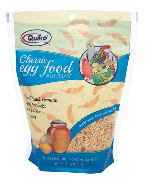 <body><p>Quiko Egg Foods and Supplements&Ouml;favorered by world bird breeders. Real eggs and honey for great palatibility and nutrition. Ideal food basis for administering supplemental vitamins, minerals or medications. Supports the bird in times of stress.</p></body>