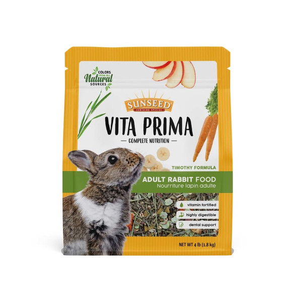 <body><p>As part of the family, a good quality diet is just as important for your pet as it is for the rest of the household. Thatâ€™s why we created Vita Prima Rabbit Food to have all the essentials for your pet to live a happy and healthy life. With vitamin-fortified timothy pellets and a blend of wholesome grains, fruits, and vegetables, Vita Prima has all the nutrients rabbits need, natural flavors they want, and the variety to inspire their natural foraging instincts.</p></body>