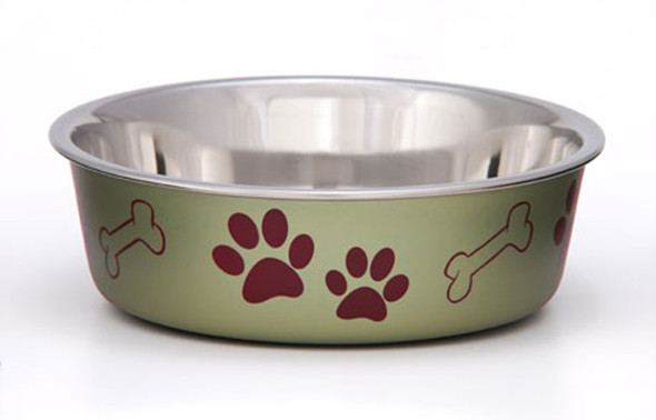 <body><p>Award winning, patented Bella DishsÂ® are the BEST SELLING Dish in the pet industry &ndash; and for good reason! Functional and beautiful, Bella Dishs are truly the perfect pet dish. Loving Pets brings new life to veterinarian-recommended stainless steel dog Dishs and pet feeding dishes by combining a stainless interior with an attractive poly-resin exterior. A removable rubber base prevents skids and spills, eliminates noise, and makes Bella Dishs fully dishwasher safe. Bella Dishs Classic and Metallics Collection are available in an expanding palette of decorative colors with our paws and bones design. For a decorative design twist, try our Bella Dishs Designer and Expressions Collection, featuring an array of unique designs and colors. Bella Dishs Classics and Metallics Stainless Steel pet dishes come in four sizes, sure to be a perfect fit for your dog, cat or any other pet. Black pawprints and white bones on a metallic copper background.</p></body>