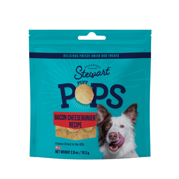 <body><p>Our PuffPops bacon cheeseburger treats are just what youâ€™d enjoy at a summer cookout but now your pup can enjoy it too. Freeze-dried in the USA and made with real bacon, cheese and beef that dogs are sure to crave!</p><ul><li>Freeze-dried in the USA</li> <li>Made with real, carefully crafted ingredients that dogs crave</li> <li>Supports Strong Muscles</li> <li>No artificial preservatives or coloring</li> <li>Made with real bacon, cheese and beef</li></ul></body>