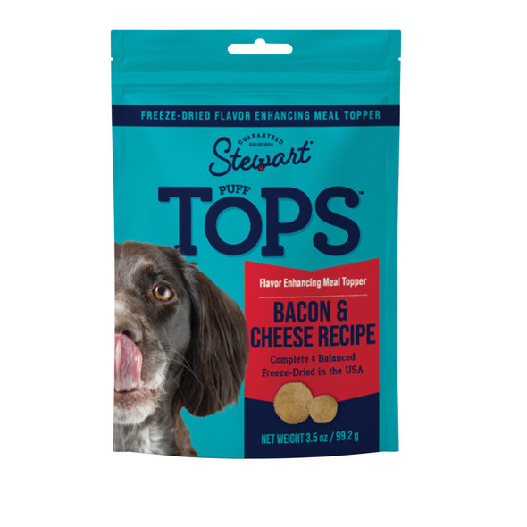 <body><p>Our bacon is free from nitrates, nitrites, and all other added flavoring. This ensures the highest quality and nutrition for your dog. Plain old kibble at every meal can get boring, thatâ€™s where PuffTops bacon and cheese meal toppers come in. Freeze-dried in the USA, complete and balanced, and made with real bacon and cheese for a healthy, tongue-wagging food topper theyâ€™ll crave!</p><ul><li>Freeze-dried in the USA</li> <li>Complete and balanced</li> <li>Made with real, carefully crafted ingredients</li> <li>Bacon is free from nitrates, nitrites, and all other added flavoring</li> <li>Made with real bacon and cheese</li></ul></body>