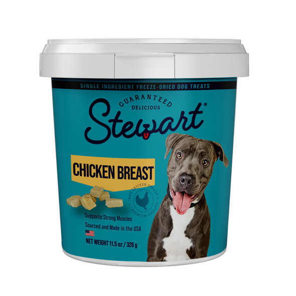 <body><p>Our single ingredient chicken breast treats are made of 100% chicken breast and nothing else! Sourced and made in the USA and packed with protein that theyâ€™ll crave.</p><ul><li>Single ingredient treats</li> <li>Sourced and made in the USA</li> <li>Packed with protein dogs crave</li> <li>Made of 100% chicken breast and nothing else</li></ul></body>