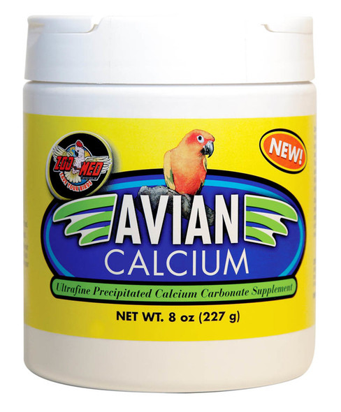 <body><p>Avian Calcium, a pure calcium supplement for all species of birds. The Avian Calcium uses only Precipitated Calcium Carbonate which is white in color and is essentially lead free. Impurities in other sources of calcium carbonate (e.g. Oyster Shell Calcium) cause the supplement to appear gray in color. The calcium carbonate particles in Avian Calcium have a unique shape, and an extremely high surface area per grams, resulting in increased calcium bioavailability. Calcium is essential for the formation and maintenance of strong bones, egg production, blood clotting, and other vital life functions. With Avian Calcium you can take comfort in knowing that your birds are getting highly bioavailable source of calcium carbonate that is free of harmful impurities.</p></body>