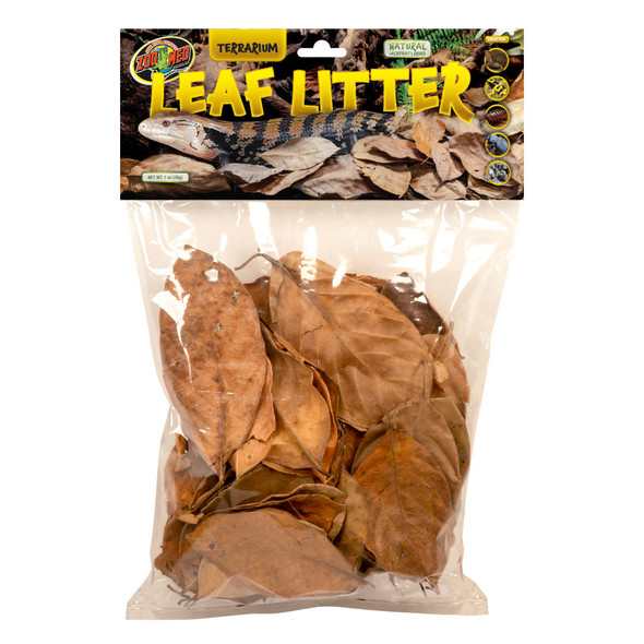 <body><p>Zoo Med's Leaf Litter is the perfect final touch to your natural terrarium. Ground-dwelling creatures such as box turtles, snakes, skinks, salamanders, frogs, and insects will find comfort on the cover it provides. Leaf litter is an essential part of any boiactive habitat becuase it provides living space as well as nutrition for deomposers like isopods. Zoo Med's Leaf Litter conisists of natural Jackfruit Leaves that will slowly break down over time to add to the natural soil composition is any bioavtive terrarium.</p><ul><li>Perfect final touch to your natural terrarium</li> <li>Ground-dwelling creatures such as box turtles, snakes, skinks, salamanders, frogs, and insects will find comfort on the cover it provides</li> <li>Leaf litter is an essential part of any boiactive habitat becuase it provides living space as well as nutrition for deomposers like isopods</li> <li>Zoo Med's Leaf Litter conisists of natural Jackfruit Leaves that will slowly break down over time to add to the natural soil composition is any bioavtive terrarium</li></ul></body>