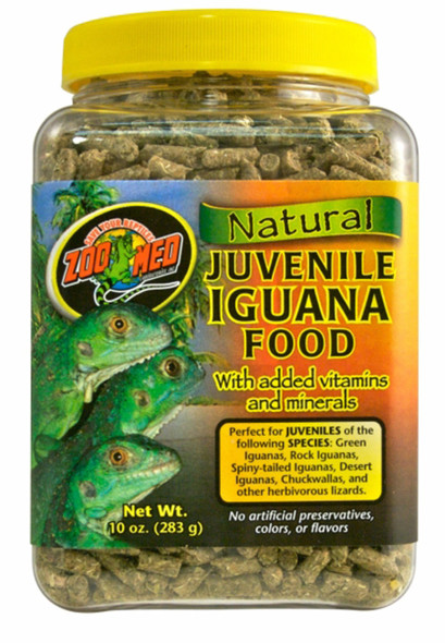 <body><p>Zoo Meds new Natural Juvenile Iguana Food and Adult Iguana Food with added vitamins and minerals, have been carefully formulated by PhD nutritionists to meet the nutritional needs of an Iguanas at each stage of life. The new Natural Iguana Food contains the correct ratios of calcium, protein, fiber and other nutrients for optimum health and growth in juvenile Iguanas and for long term health in adult Iguanas. The new Natural Iguana Food contains flavorful Dandelion Greens, Yucca, and other plants that Iguanas love! No artificial colors, flavorings, or preservatives have been added to this Natural food.</p></body>