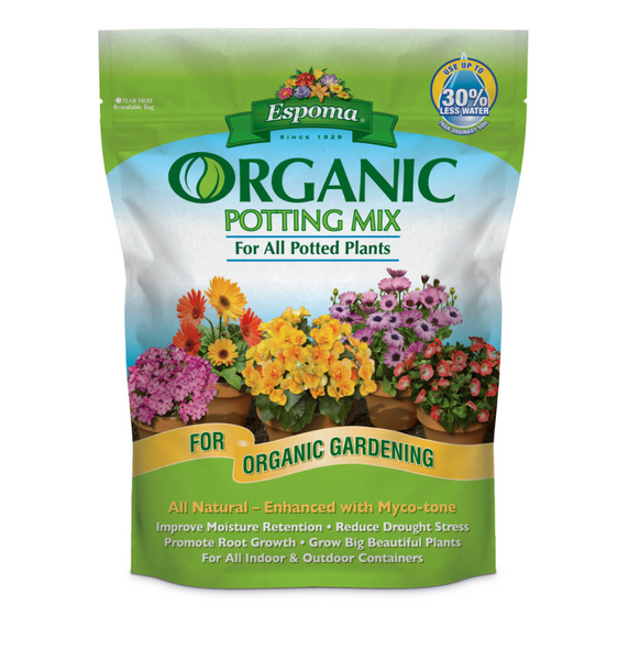 This item is a multi-pack of (12) 1-gallon containers of Espoma Organic Potting Mix Natural. The mix contains peat moss, peat humus, perlite dolomitic lime, and is enhanced with mycorrhazie. It is approved for organic gardening, improves moisture retention, reduces drought stress, promotes root growth, and is suitable for all indoor and outdoor containers.<br/><br/>
