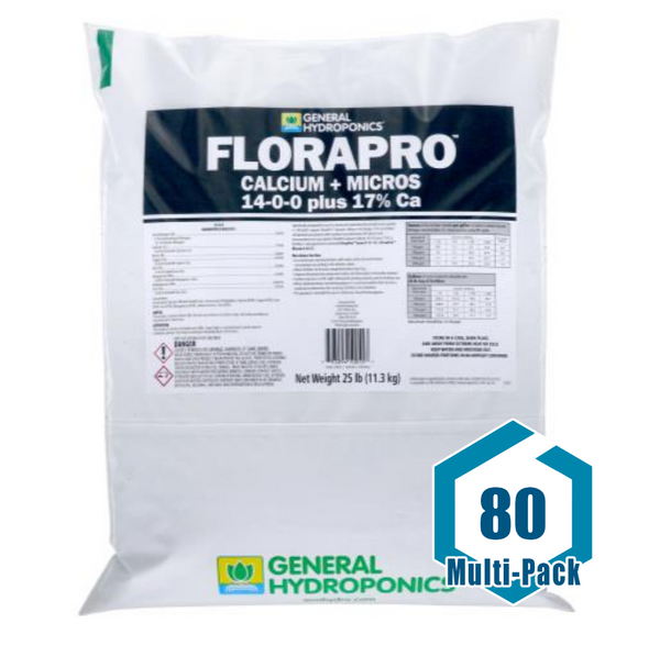 General Hydroponics FloraPro Calcium + Micros Soluble 25 lb bag (80/Plt): 80 pack
