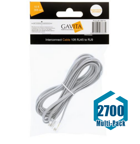 Gavita E-Series LED Adapter Interconnect Cable 10ft Cable RJ45 to RJ9: 2700 pack