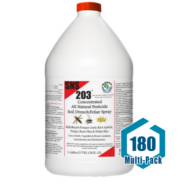 SNS 203 Conc. Pesticide Soil Drench/Foliar Spray Gallon: 180 pack