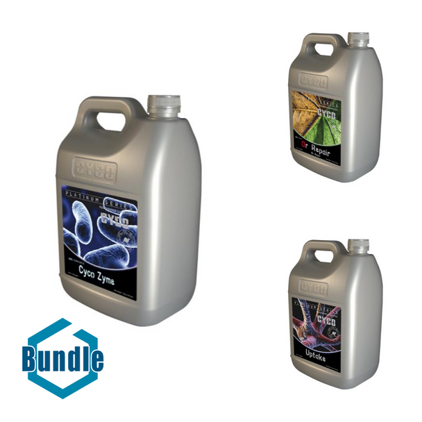 CYCO Zyme 5 Liter bundled with CYCO Dr. Repair 5 Liter bundled with CYCO Uptake 5 Liter