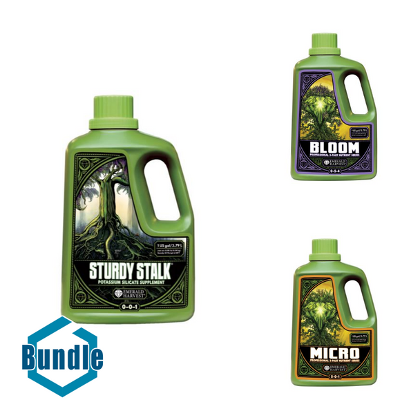 Emerald Harvest Sturdy Stalk Gallon/3.8 Liter bundled with Emerald Harvest Bloom Gallon/3.8 Liter bundled with Emerald Harvest Micro Gallon/3.8 Liter