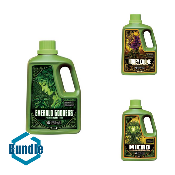 Emerald Harvest Emerald Goddess Gallon/3.8 Liter bundled with Emerald Harvest Honey Chome Gallon/3.8 Liter bundled with Emerald Harvest Micro Gallon/3.8 Liter