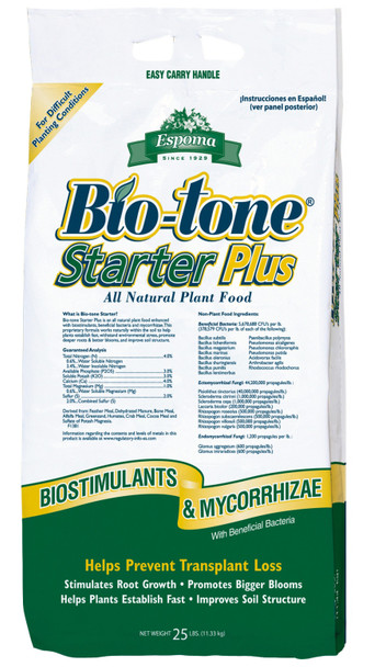 Espoma Bio-tone Starter Plus Plant Food Natural 4-3-3 - 25 lb