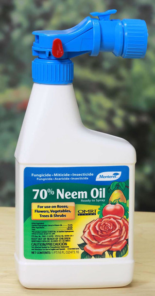 Monterey 70% Neem Oil Fungicide Insecticide Miticide Organic Ready to Spray - 16 oz
