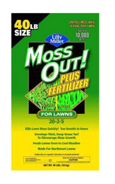 Lilly Miller Moss Out! For Lawns Plus Fertilizer No Phosphorous 20-0-5 - 40 lb
